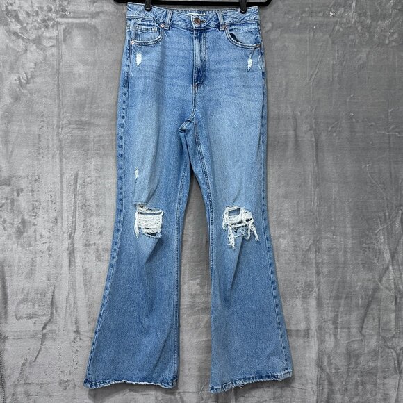 Garage Denim Light Wash Distressed Flare Jeans Sz 9/29 - Picture 1 of 11